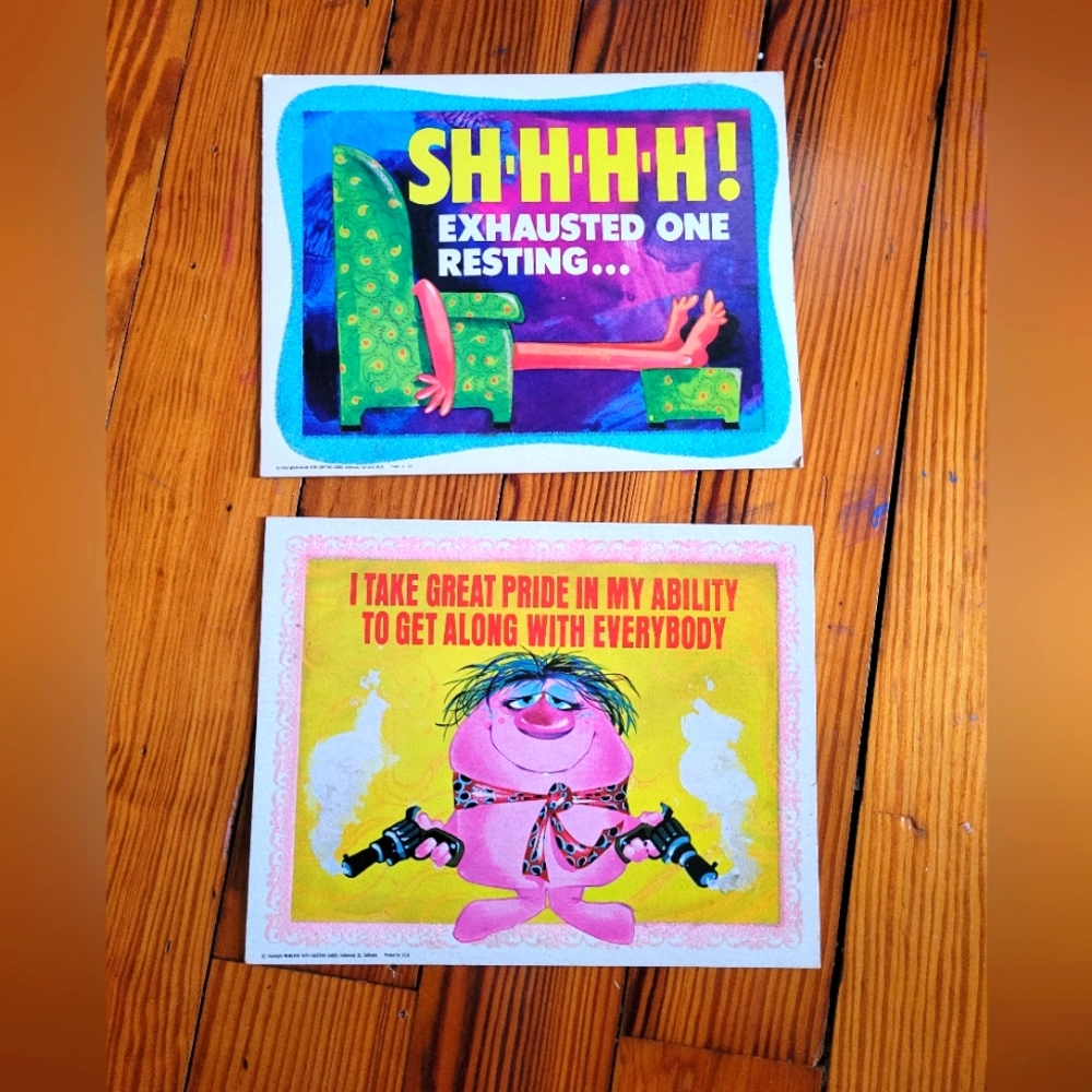 💙🩵💙Roth set of 2 flocked funny humor plaques 1960s